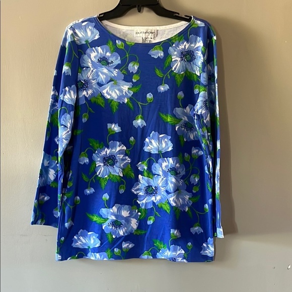 Blue Floral Women's Shirt - Picture 1 of 3